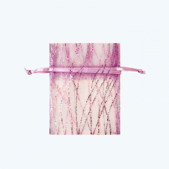 Sparkle Strip Organza Pouch | 3"x4", 4"x5", 5"x7", 6"x9"